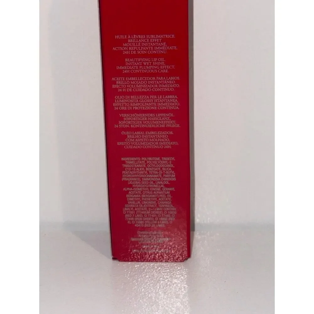 NIB Christian Louboutin Loubibelle Lip Oil Rouge Louboutin 001O Plumping Gloss